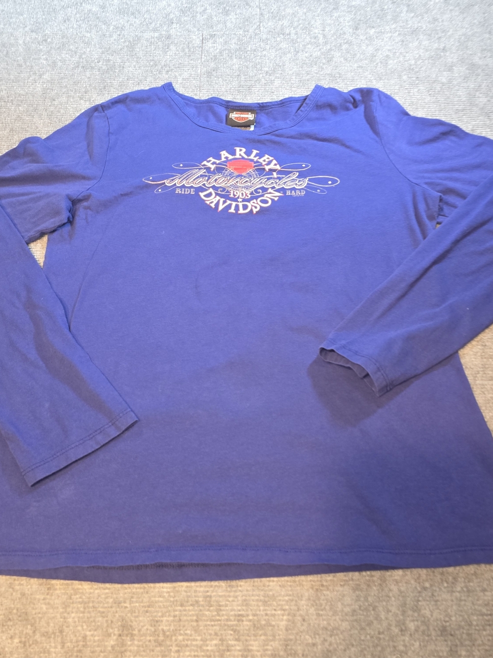 Harley-Davidson Smoky Mountain Ride Hard Long Sleeve Shirt Blue 2XL 2012